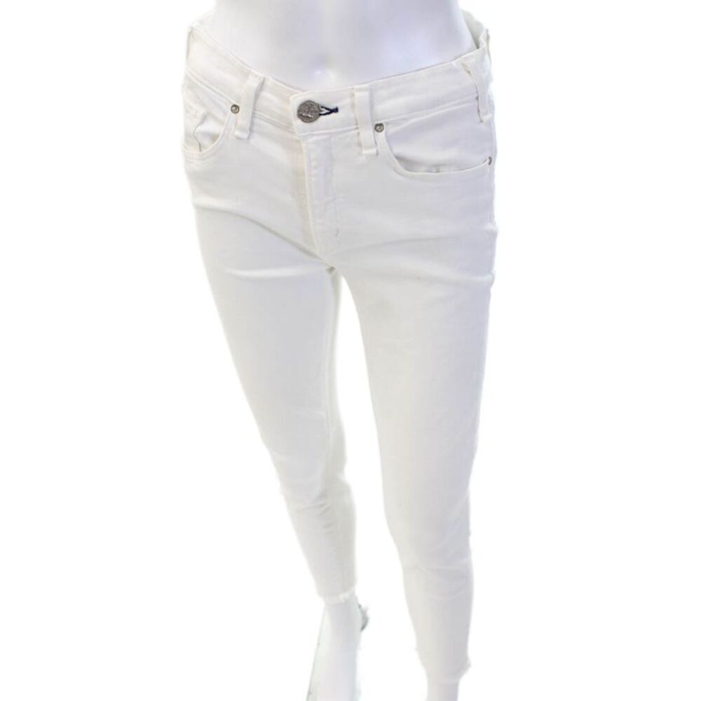 McGuire Women White Mid-Rise Ankle Skinny Jeans Size 28